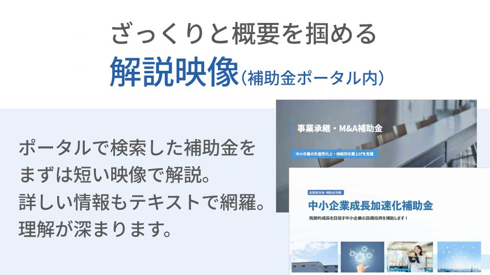補助金・税制優遇解説映像